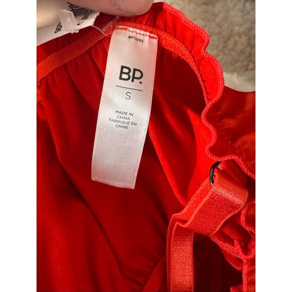 BP. Red Satin Crop Top Small | Adjustable Spaghetti Strap Cami Bralette - Picture 6 of 6